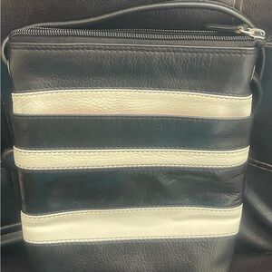 Black Leather ili New York Bag with Red Interior